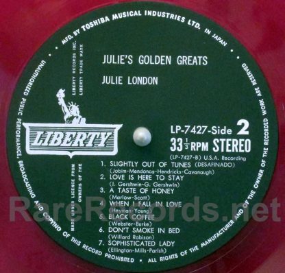 Julie London - Julie's Golden Greats Japan red vinyl stereo LP