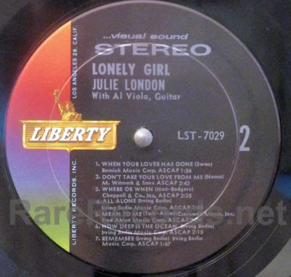 Julie London - Lonely Girl U.S. stereo LP
