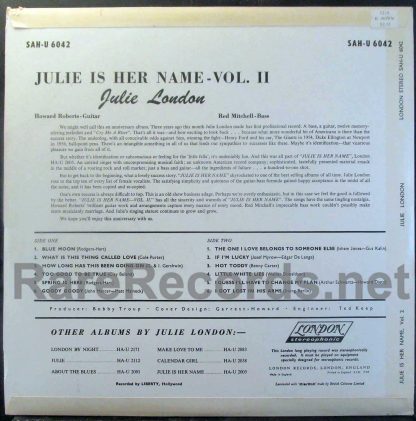 julie london - julie is her name volume II uk stereo LP
