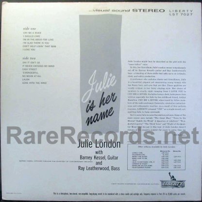 Julie London - Julie is Her Name U.S. red vinyl stereo LP