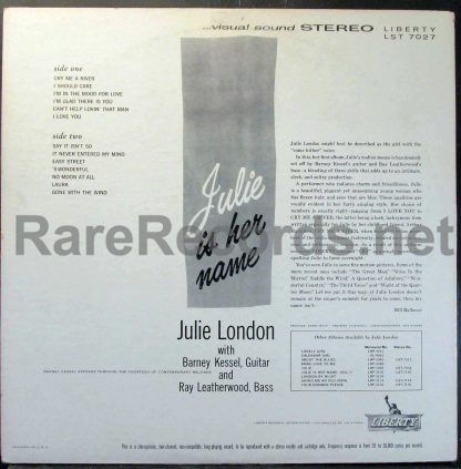 julie london julie is her name u.s. red vinyl lp