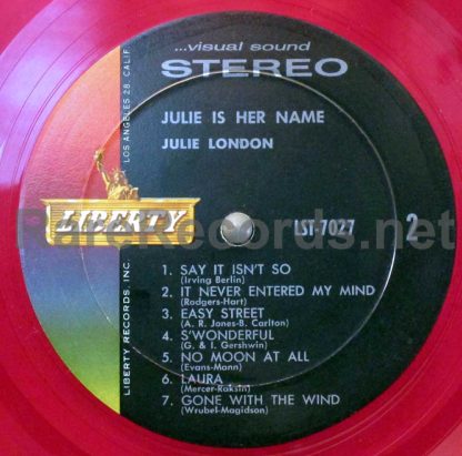 julie london julie is her name u.s. red vinyl lp
