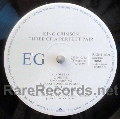 King Crimson - Three of a Perfect Pair Japan LP