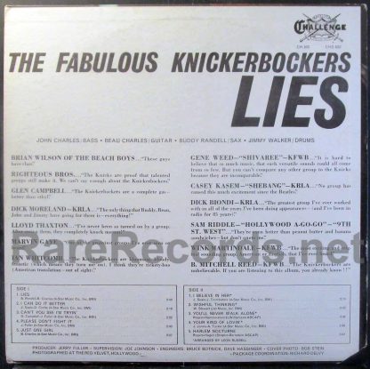 Knickerbockers - Lies U.S. mono LP