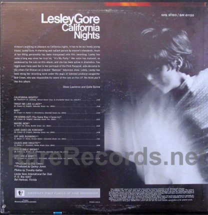 lesley gore - california nights u.s. mono LP