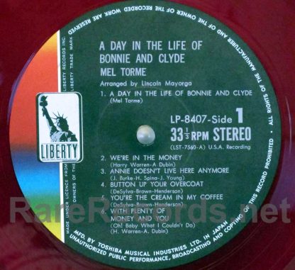 Mel Torme - A Day in the Life of Bonnie and Clyde red vinyl Japan LP