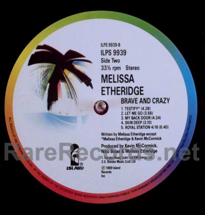 melissa etheridge - brave and crazy uk lp
