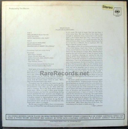 Miles Davis – Filles De Kilimanjaro 1968 UK stereo LP