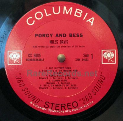 miles davis porgy and bess u.s. stereo lp