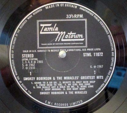 Smokey Robinson & the Miracles - Greatest Hits UK stereo LP