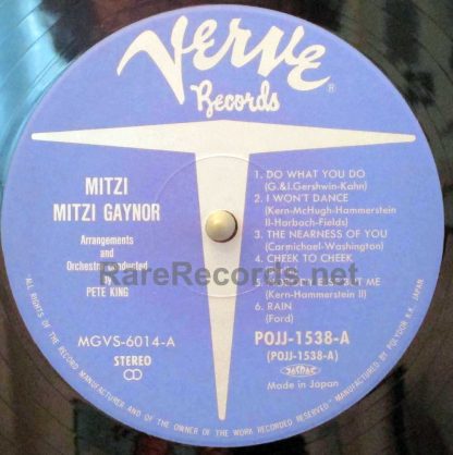 Mitzi Gaynor - Mitzi Japan LP