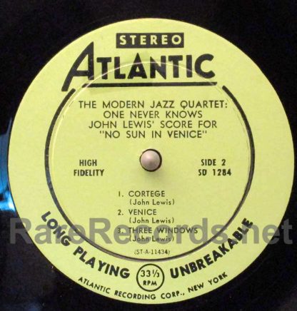 The Modern Jazz Quartet Plays One Never Knows u.s. stereo LP