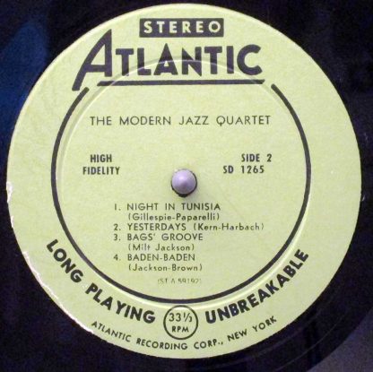 modern jazz quartet atlantic stereo lp
