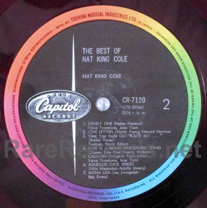 nat king cole - the best of nat king cole red vinyl japan lp