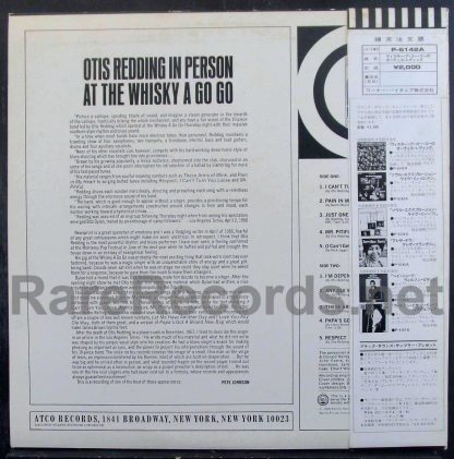 otis redding - in person at the whisky a go go japan promo lp