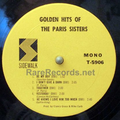 Paris Sisters - Golden Hits of the Paris Sisters 1967 U.S. mono LP