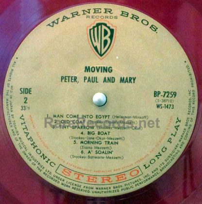 Peter, Paul & Mary - Moving 1965 red vinyl Japan LP