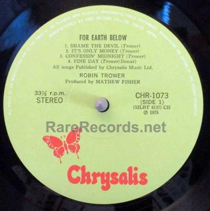 Robin Trower - For Earth Below 1975 Japan LP