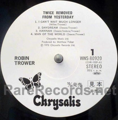 Robin Trower - Twice Removed From Yesterday Japan promo LP