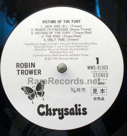 Robin Trower – Victims Of The Fury 1980 Japan promo lp
