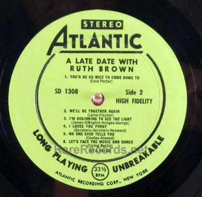 late date with ruth brown stereo LP