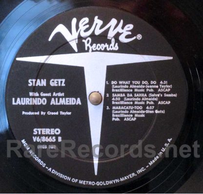 Stan Getz - Stan Getz With Guest Artist Laurindo Almeida 1963 U.S. stereo LP