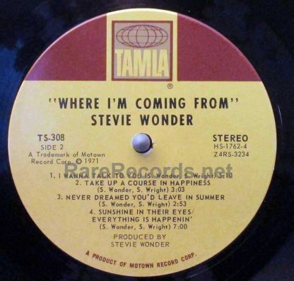 Stevie Wonder – Where I'm Coming From U.S. LP