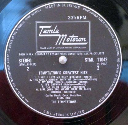 Temptations - Greatest Hits 1966 UK stereo LP