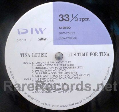 Tina Louise - It's Time for Tina Japan LP