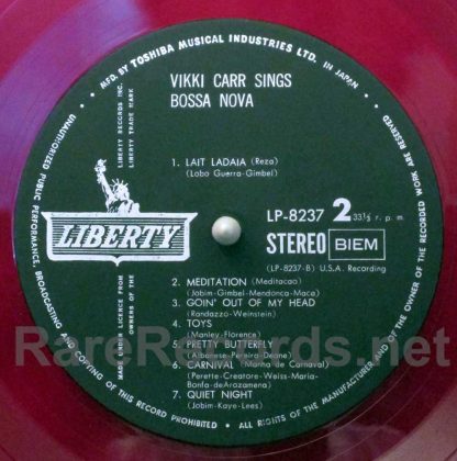 vikki carr sings bossa nova red vinyl japan lp