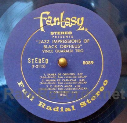 vince guaraldi jazz impressions of black orpheus u.s. blue vinyl lp
