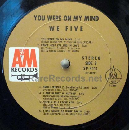 we five you were on my mind u.s. stereo LP